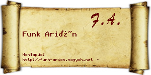 Funk Arián névjegykártya